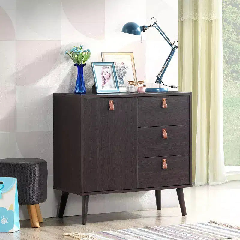 Costway Buffet Console d'entrée avec meuble de présentation marron pour la maison