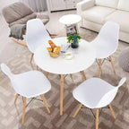 Table de salle à manger Costway ronde blanche moderne 31,5'' avec pieds en bois massif pour cuisine