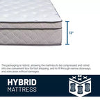 Continental Sleep, Matelas hybride simple face Euro Top ultra moelleux de 12 pouces, compatible avec un lit réglable