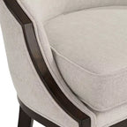 Tabouret de bar Jasper Truffle Wood 55 Downing Street, marron, hauteur 63,5 cm, coussin en tissu moderne couleur avoine avec dossier et repose-pieds pour îlot de cuisine hauteur comptoir