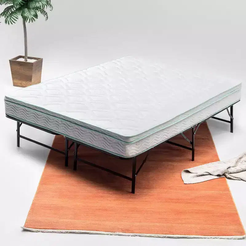 Continental Sleep Sommier Métallique Quickbase 14 Pouces pour Matelas, Structure de Lit, Sommier à Lattes en Acier (Pas Besoin de Sommier Tapissier), Noir