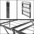 Continental Sleep Sommier Métallique Quickbase 14 Pouces pour Matelas, Structure de Lit, Sommier à Lattes en Acier (Pas Besoin de Sommier Tapissier), Noir