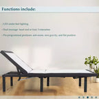 Continental Sleep, base de lit réglable 15 avec 3 positions programmables, inclinaison de la tête et des pieds, éclairage d'ambiance LED, blanc