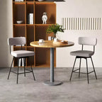 Tabourets de Bar Pivotants Rembourrés Costway Lot de 4 avec Siège et Dossier Rembourrés Structure en Métal Beige/Gris