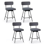 Tabourets de Bar Pivotants Rembourrés Costway Lot de 4 avec Siège et Dossier Rembourrés Structure en Métal Beige/Gris