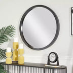 Miroir mural rond contemporain en bois - Olivia & May