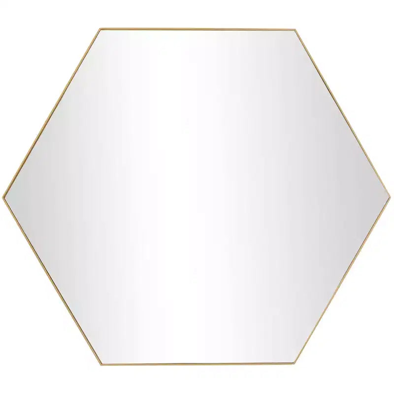 Contemporary Wood Hexagon Wall Mirror  Olivia & May