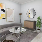 Miroir mural hexagonal en bois contemporain Olivia & May