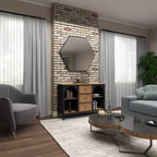 Miroir mural hexagonal en bois contemporain Olivia & May