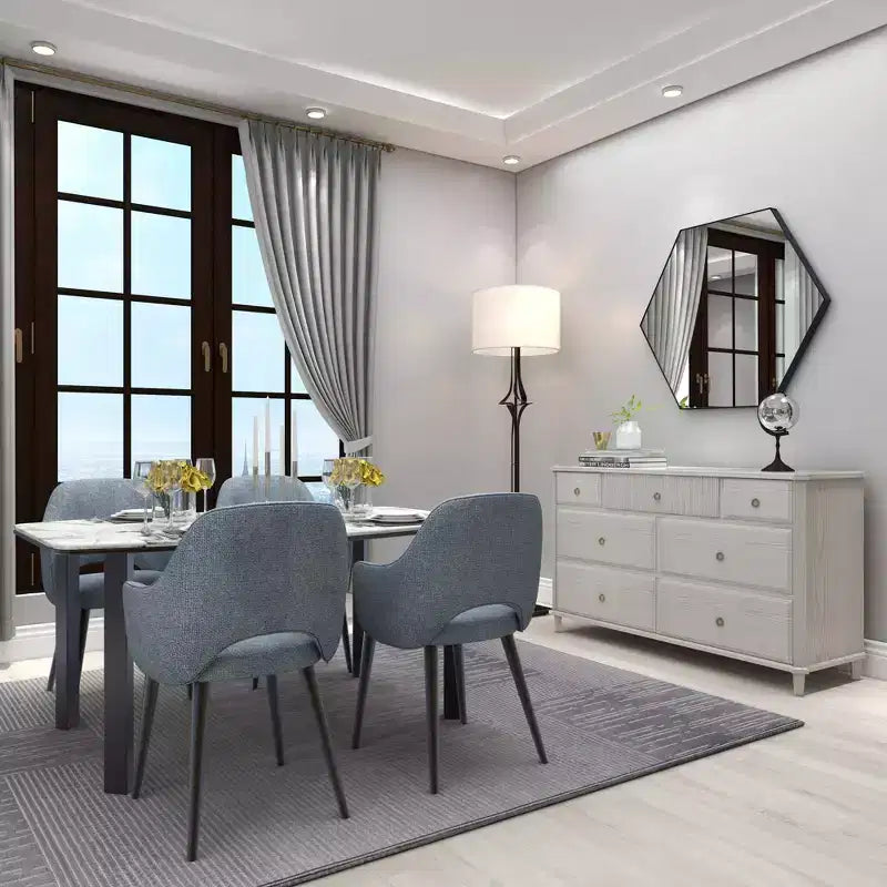 Miroir mural hexagonal en bois contemporain Olivia & May