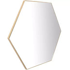 Miroir mural hexagonal en bois contemporain Olivia & May