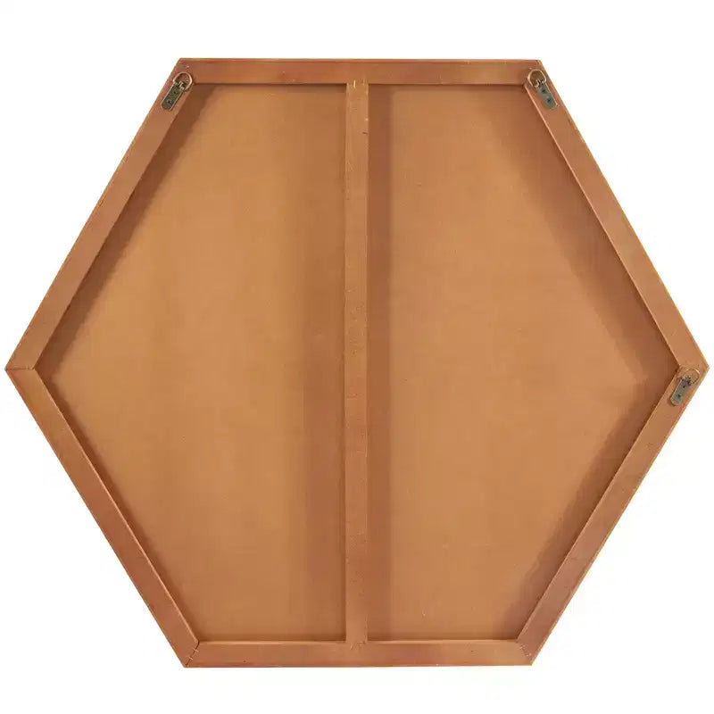 Miroir mural hexagonal en bois contemporain Olivia & May