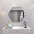 Miroir mural hexagonal en bois contemporain Olivia & May