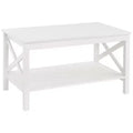 ClosetMaid X Frame Design Home Decor Accent Coffee Table with Display Storage Shelf for Living Room, Basement, or Den, White