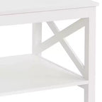 Table basse ClosetMaid design en X avec étagère de rangement pour salon, sous-sol ou bureau, blanc