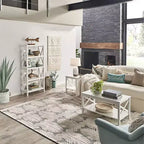 Table basse ClosetMaid design en X avec étagère de rangement pour salon, sous-sol ou bureau, blanc