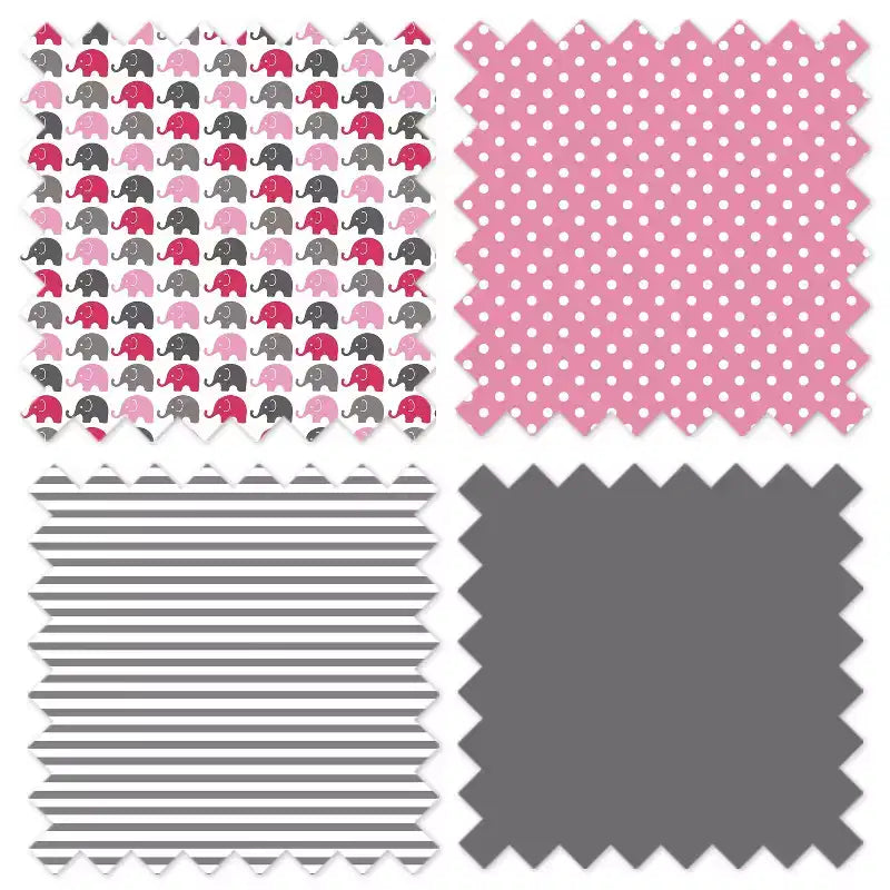 Bacati - Panier à Linge Éléphants Rose/Gris avec Cadre en Bois