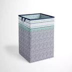 Bacati - Noah Mint/Navy Collapsible Laundry Hamper