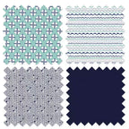 Bacati - Panier à Linge Pliable Noah Menthe/Bleu Marine