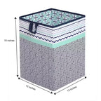 Bacati - Panier à Linge Pliable Noah Menthe/Bleu Marine