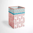 Bacati - Sophia Paisley Aqua/Coral Collapsible Laundry Hamper