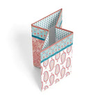 Bacati - Sophia Paisley Aqua/Corail Panier à Linge Pliable