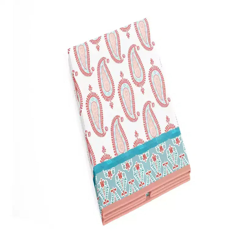 Bacati - Sophia Paisley Aqua/Corail Panier à Linge Pliable