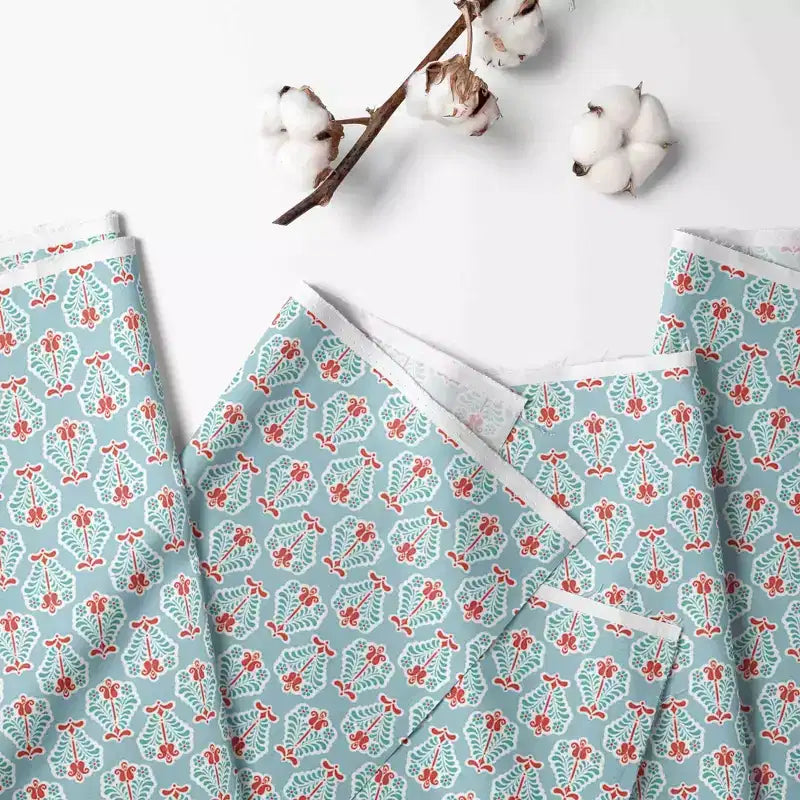 Bacati - Sophia Paisley Aqua/Corail Panier à Linge Pliable