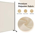 Costway Séparateur de pièce à panneau unique de 1,8 m avec roulettes, cloison en tissu roulant, écran d'intimité