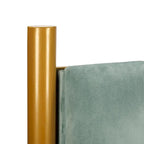Tête de lit King en velours capitonné avec touffes verticales et cadre en métal doré – Crème / Noir / Gris / Vert Sauge, pour 1 à 2 personnes