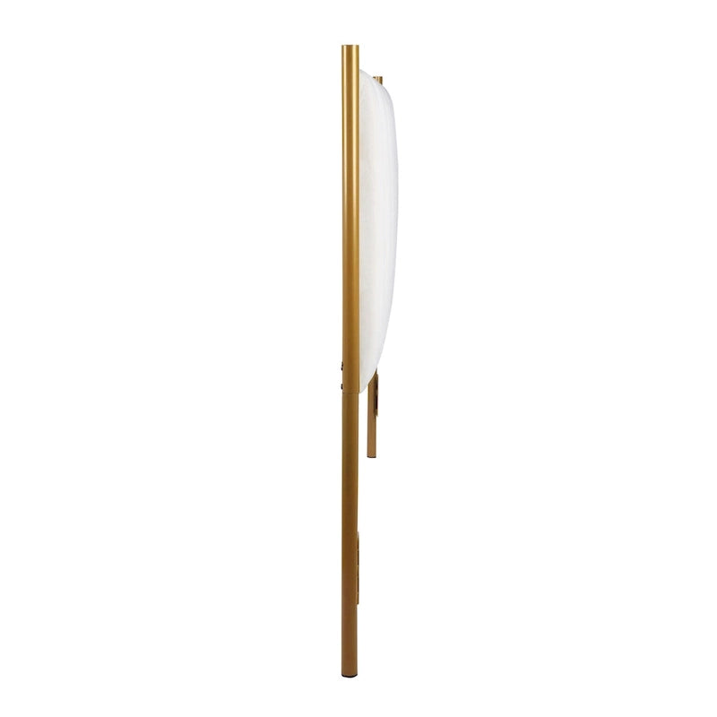 Tête de lit King en velours capitonné avec touffes verticales et cadre en métal doré – Crème / Noir / Gris / Vert Sauge, pour 1 à 2 personnes