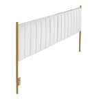 Tête de lit King en velours capitonné avec touffes verticales et cadre en métal doré – Crème / Noir / Gris / Vert Sauge, pour 1 à 2 personnes