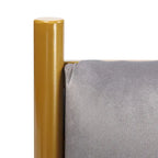 Tête de lit King en velours capitonné avec touffes verticales et cadre en métal doré – Crème / Noir / Gris / Vert Sauge, pour 1 à 2 personnes