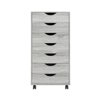 Meuble de rangement roulant à 7 tiroirs avec roulettes pivotantes – Unité simple – Gris / Blanc / Noir / Noir vieilli / Chêne vintage / Chêne gris / Naturel / Chêne marron / Marron rustique