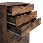 Meuble de rangement roulant à 7 tiroirs avec roulettes pivotantes – Unité simple – Gris / Blanc / Noir / Noir vieilli / Chêne vintage / Chêne gris / Naturel / Chêne marron / Marron rustique