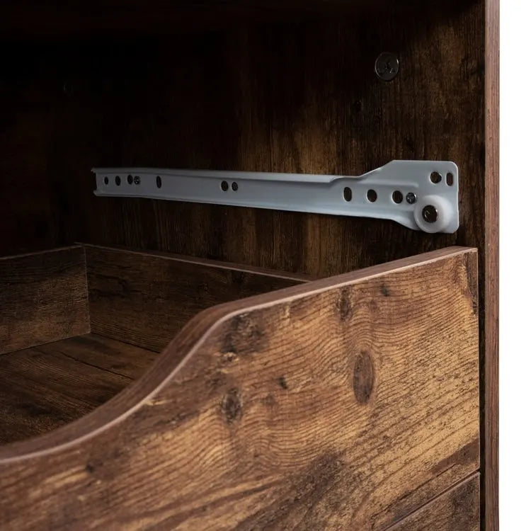Meuble de rangement roulant à 7 tiroirs avec roulettes pivotantes – Unité simple – Gris / Blanc / Noir / Noir vieilli / Chêne vintage / Chêne gris / Naturel / Chêne marron / Marron rustique