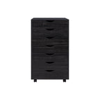 Meuble de rangement roulant à 7 tiroirs avec roulettes pivotantes – Unité simple – Gris / Blanc / Noir / Noir vieilli / Chêne vintage / Chêne gris / Naturel / Chêne marron / Marron rustique