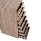 Meuble de rangement roulant à 7 tiroirs avec roulettes pivotantes – Unité simple – Gris / Blanc / Noir / Noir vieilli / Chêne vintage / Chêne gris / Naturel / Chêne marron / Marron rustique