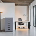 Meuble de rangement roulant à 7 tiroirs avec roulettes pivotantes – Unité simple – Gris / Blanc / Noir / Noir vieilli / Chêne vintage / Chêne gris / Naturel / Chêne marron / Marron rustique