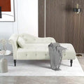 Chaise longue en velours 61 po avec 1 oreiller et garniture cloutée