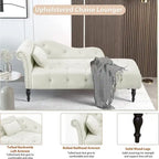 Chaise longue en velours 61 po avec 1 oreiller et garniture cloutée