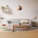 Lot de 2 petites tables d'appoint à 2 niveaux avec étagère de rangement ouverte