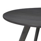 Table à manger ronde en bois massif de 100 cm avec plateau en placage et pieds évasés – Noyer / Chêne naturel / Gris, pour 4 personnes