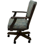 Chaise de salle à manger classique en bois massif avec roulettes - Hauteur 99 cm