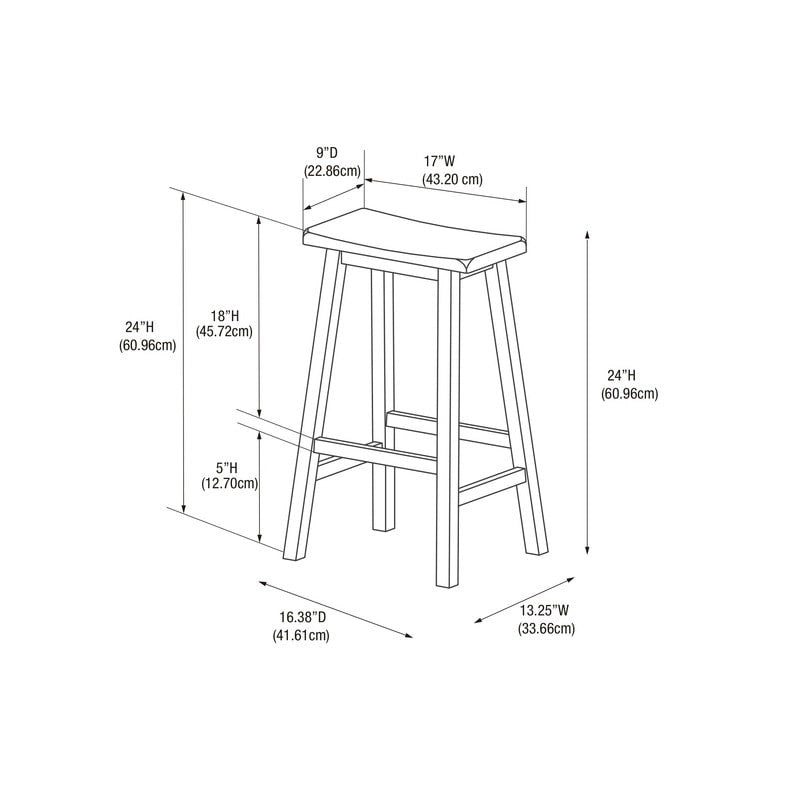 Dark Brown Saddle Seat Backless Counter Stool – Single, Counter Height