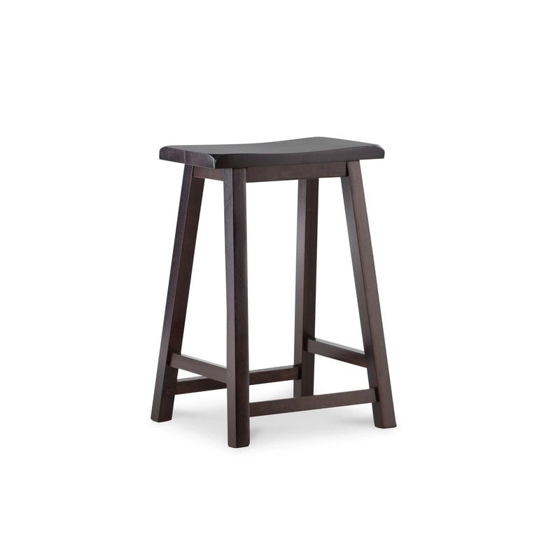Dark Brown Saddle Seat Backless Counter Stool – Single, Counter Height