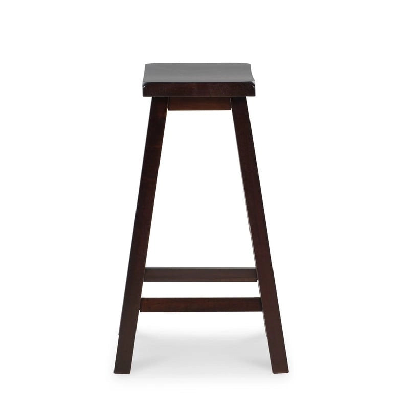 Dark Brown Saddle Seat Backless Counter Stool – Single, Counter Height