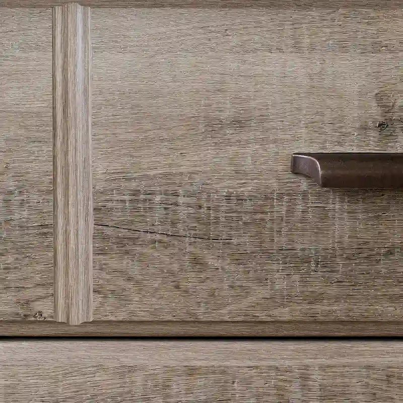 Commode double à 8 tiroirs avec glissières souples, bords biseautés et poignées métalliques – Érable Gris / Chêne vieilli, pour 1 personne / ménage