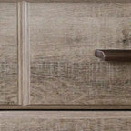 Commode double à 8 tiroirs avec glissières souples, bords biseautés et poignées métalliques – Érable Gris / Chêne vieilli, pour 1 personne / ménage