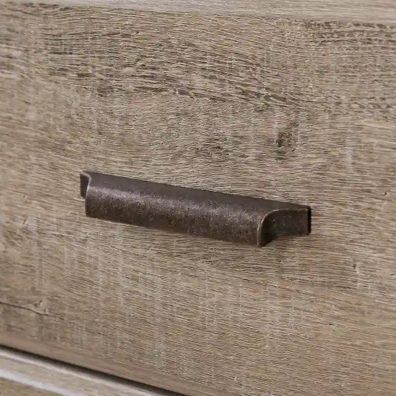 Commode double à 8 tiroirs avec glissières souples, bords biseautés et poignées métalliques – Érable Gris / Chêne vieilli, pour 1 personne / ménage